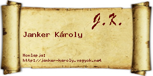 Janker Károly névjegykártya