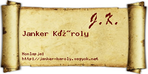 Janker Károly névjegykártya